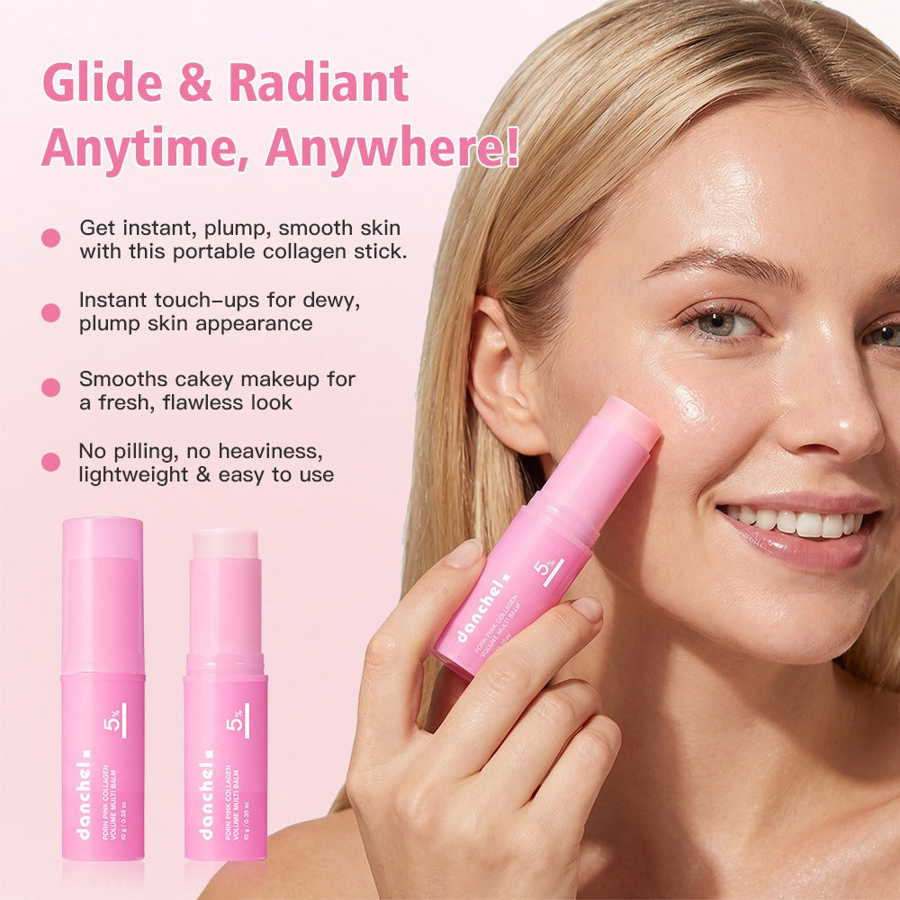 Moisturizing PDRN Pink Collagen Volume Multi Balm | All In One Volufiline, PDRN, NAD Stick for Youthful-Looking, Helping Look of Fine Lines, Firming Care, Anti-Aging Care | For Under-Eyes, Neck, Forehead, Smile Lines, Lip Care | Korean Skincare